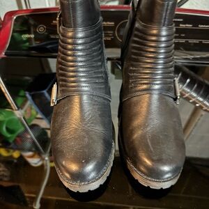 Black Leather Ankle Boots